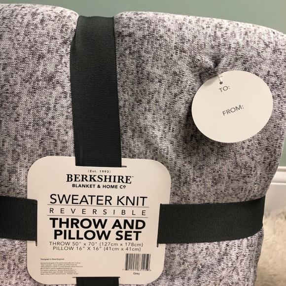 Berkshire | Throw & Pillow Sweater Knit Set | Grey (PM_B14) - Picture 4 of 4